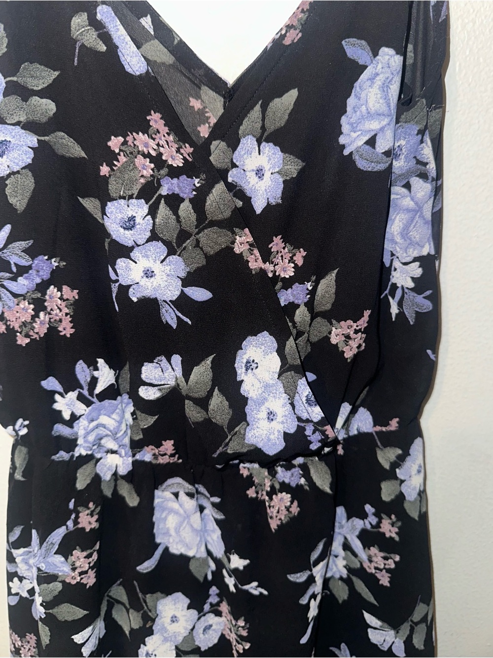 Forever 21 Black Romper with Purple Floral Print - Picture 2 of 4